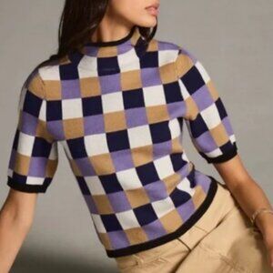 Maeve by Anthropologie Cropped Mock Neck Sweater Top Size S - New Without Tags